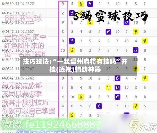 技巧玩法:“一起温州麻将有挂吗”开挂(透视)辅助神器-第2张图片