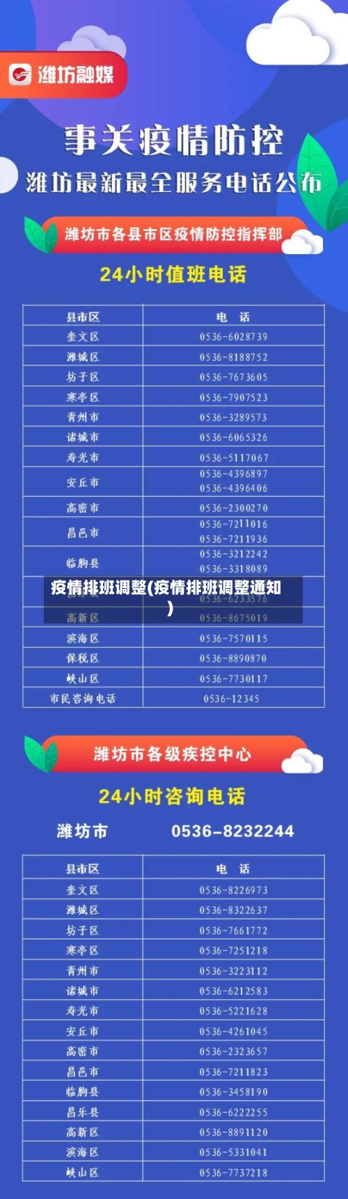 疫情排班调整(疫情排班调整通知)