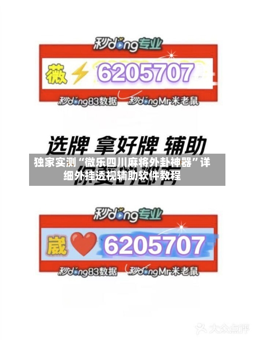 独家实测“微乐四川麻将外卦神器	”详细外挂透视辅助软件教程-第2张图片