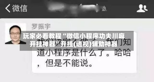 玩家必看教程“微信小程序功夫川麻开挂神器”开挂(透视)辅助神器