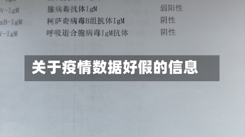 关于疫情数据好假的信息-第1张图片