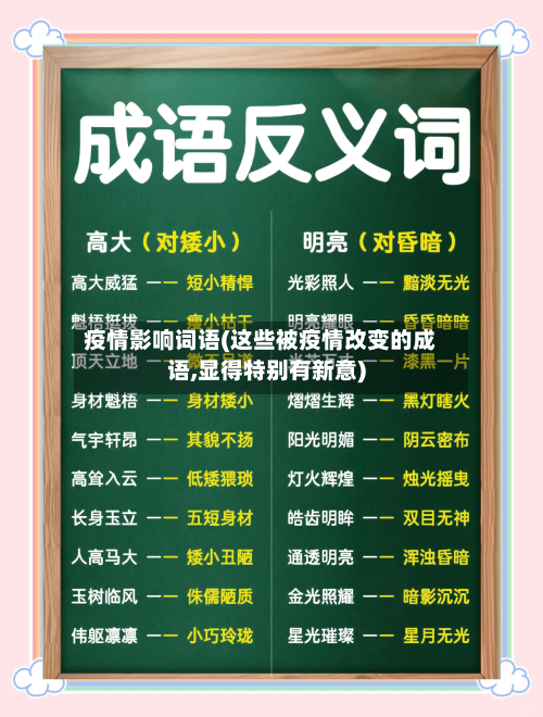 疫情影响词语(这些被疫情改变的成语,显得特别有新意)-第1张图片