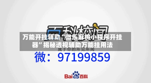 万能开挂辅助“微乐麻将小程序开挂器”揭秘透视辅助万能挂用法-第2张图片