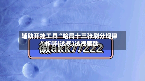 辅助开挂工具“哈局十三张刷分规律	”作弊(透视)透视辅助-第1张图片