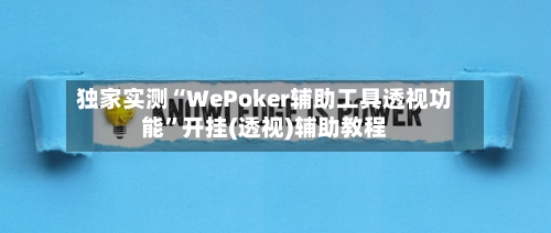 独家实测“WePoker辅助工具透视功能”开挂(透视)辅助教程-第1张图片