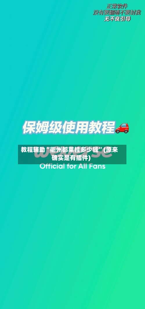 教程辅助“衢州都莱挂多少钱”(原来确实是有插件)-第1张图片