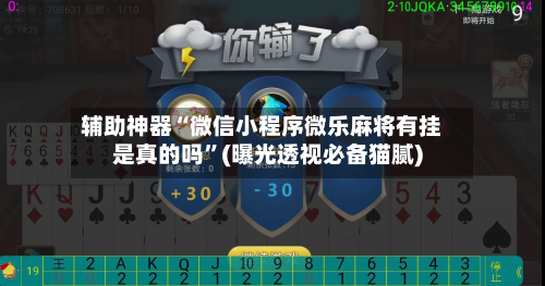 辅助神器“微信小程序微乐麻将有挂是真的吗”(曝光透视必备猫腻)-第3张图片