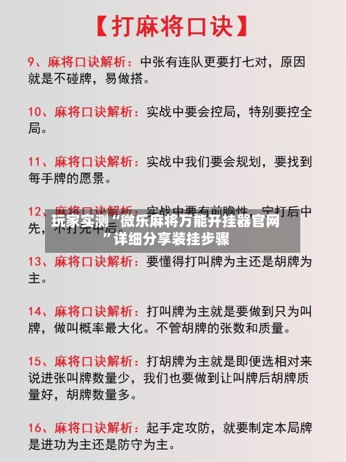 玩家实测“微乐麻将万能开挂器官网”详细分享装挂步骤-第1张图片