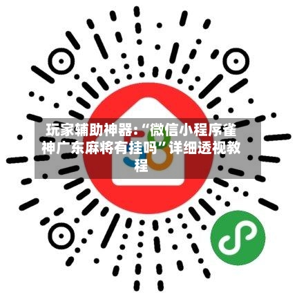 玩家辅助神器:“微信小程序雀神广东麻将有挂吗”详细透视教程-第2张图片
