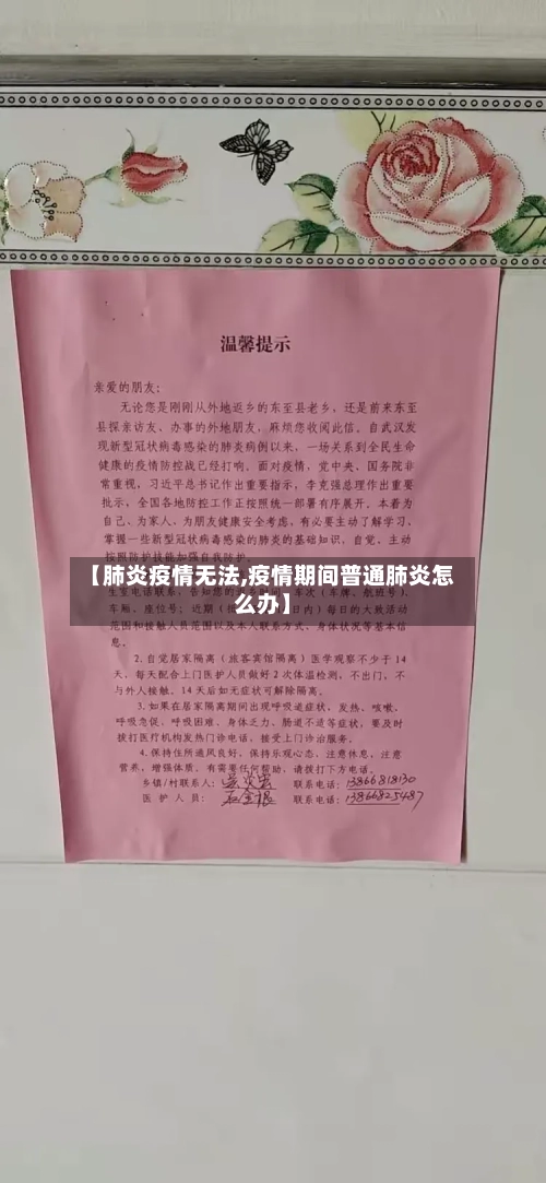 【肺炎疫情无法,疫情期间普通肺炎怎么办】-第2张图片