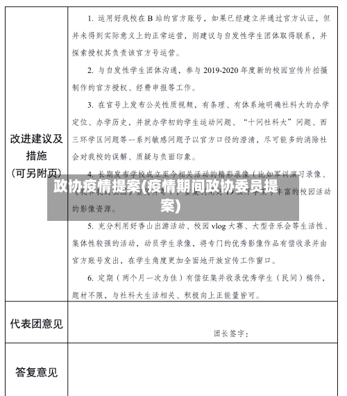 政协疫情提案(疫情期间政协委员提案)-第1张图片