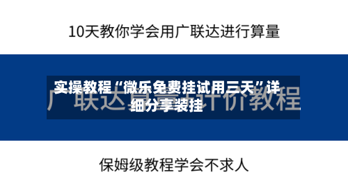 实操教程“微乐免费挂试用三天”详细分享装挂-第1张图片