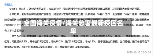 全国海关疫情/海关总署最新疫区名单-第1张图片