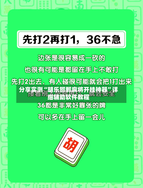 分享实测“胡乐邯郸麻将开挂神器”详细辅助软件教程-第3张图片