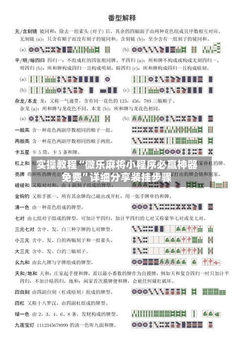 实操教程“微乐麻将小程序必赢神器免费	”详细分享装挂步骤-第2张图片