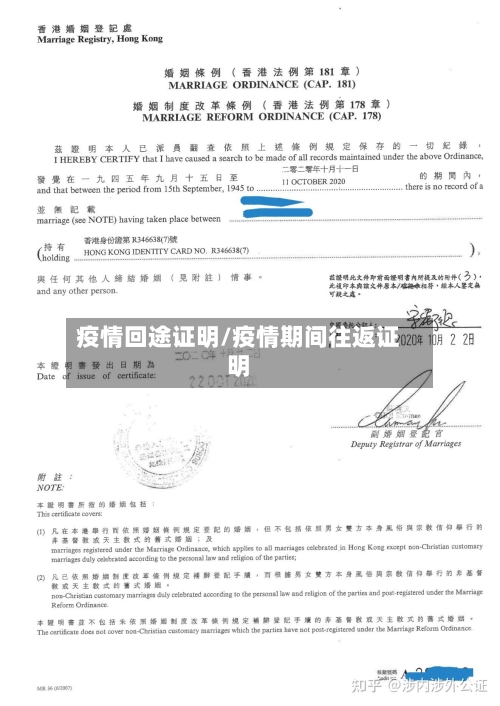 疫情回途证明/疫情期间往返证明
