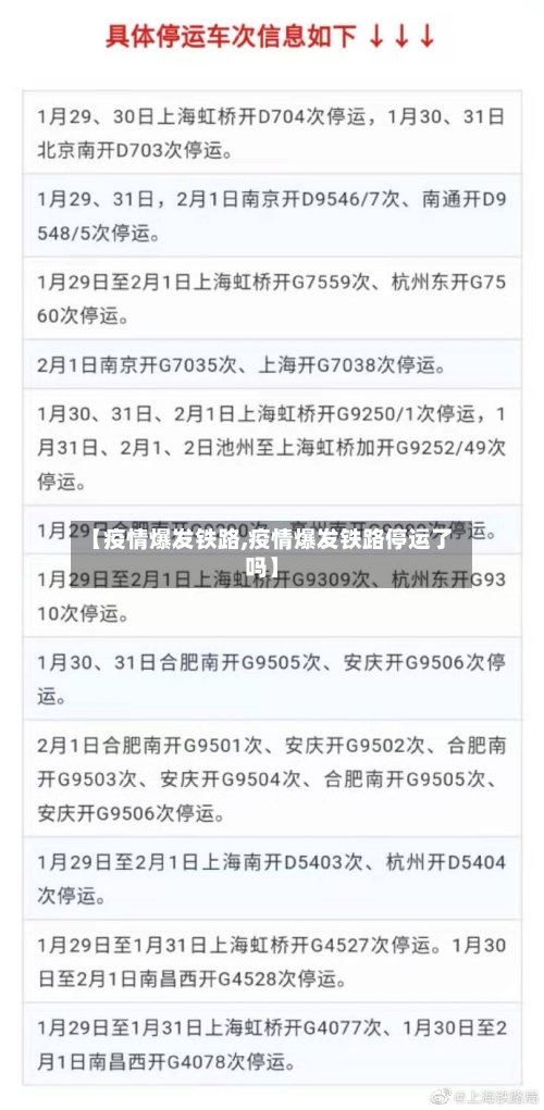 【疫情爆发铁路,疫情爆发铁路停运了吗】-第1张图片