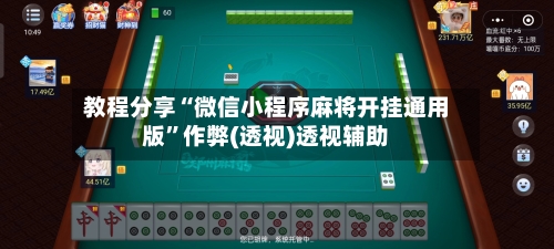 教程分享“微信小程序麻将开挂通用版”作弊(透视)透视辅助-第1张图片