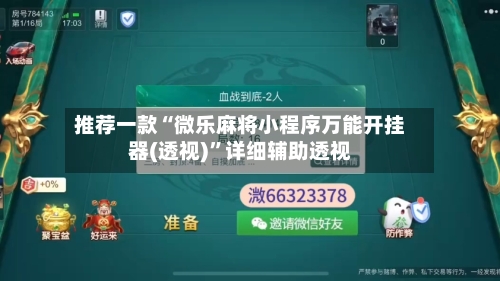 推荐一款“微乐麻将小程序万能开挂器(透视)”详细辅助透视-第1张图片