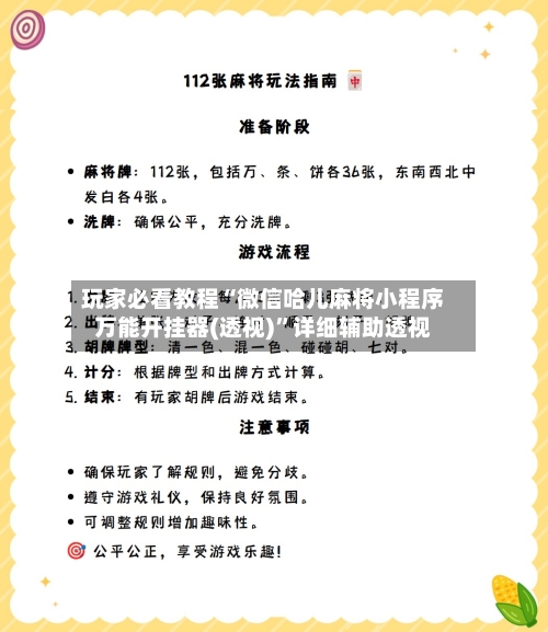 玩家必看教程“微信哈儿麻将小程序万能开挂器(透视)”详细辅助透视-第2张图片
