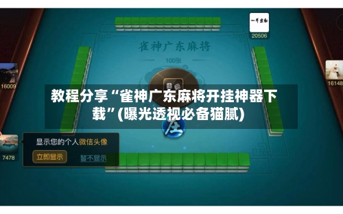 教程分享“雀神广东麻将开挂神器下载”(曝光透视必备猫腻)-第1张图片