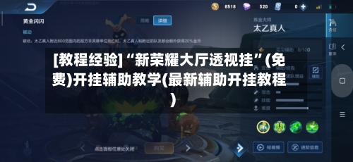 [教程经验]“新荣耀大厅透视挂”(免费)开挂辅助教学(最新辅助开挂教程)