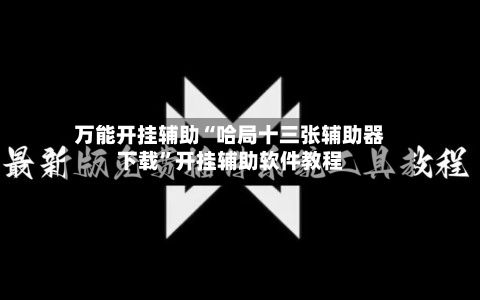 万能开挂辅助“哈局十三张辅助器下载”开挂辅助软件教程-第1张图片