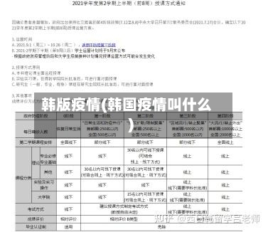 韩版疫情(韩国疫情叫什么)