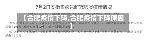 【合肥疫情下降,合肥疫情下降原因】-第1张图片