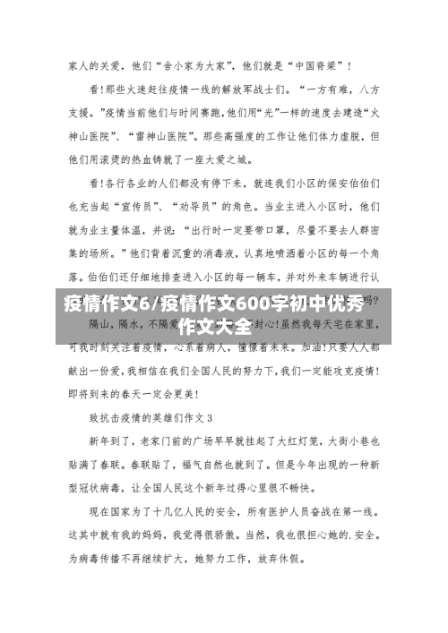 疫情作文6/疫情作文600字初中优秀作文大全-第3张图片