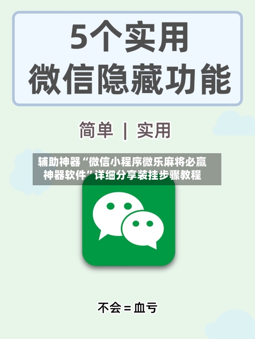 辅助神器“微信小程序微乐麻将必赢神器软件”详细分享装挂步骤教程-第1张图片