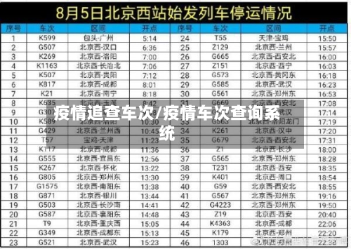 疫情追查车次/疫情车次查询系统-第2张图片