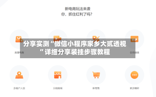 分享实测“微信小程序家乡大贰透视”详细分享装挂步骤教程-第2张图片
