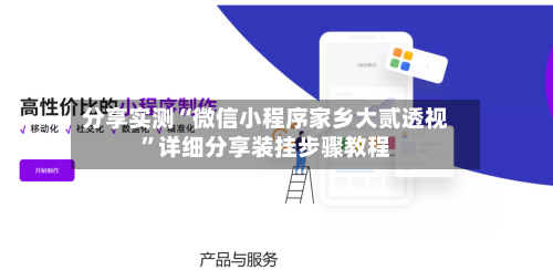分享实测“微信小程序家乡大贰透视	”详细分享装挂步骤教程-第1张图片