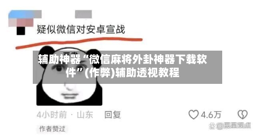 辅助神器“微信麻将外卦神器下载软件”(作弊)辅助透视教程