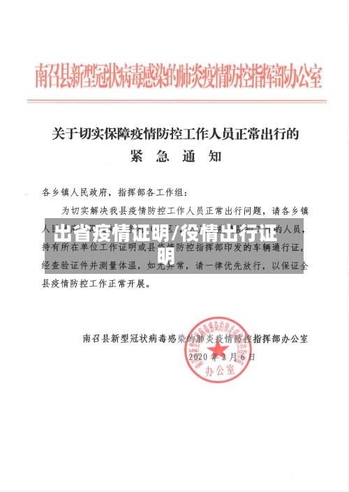 出省疫情证明/役情出行证明-第1张图片