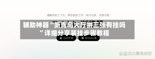 辅助神器“新青鸟大厅拼三张有挂吗”详细分享装挂步骤教程-第1张图片