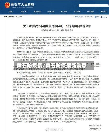 黄石防疫情/黄石防疫最新消息