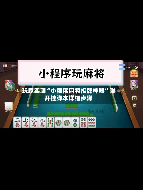 玩家实测“小程序麻将控牌神器	”附开挂脚本详细步骤-第2张图片