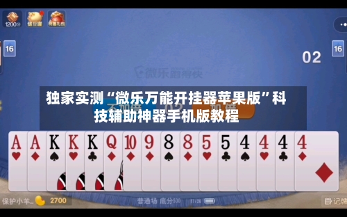 独家实测“微乐万能开挂器苹果版”科技辅助神器手机版教程