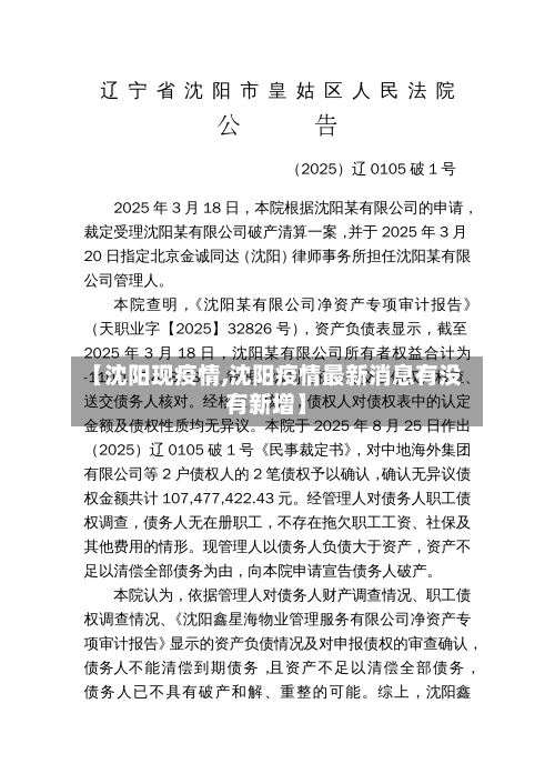 【沈阳现疫情,沈阳疫情最新消息有没有新增】