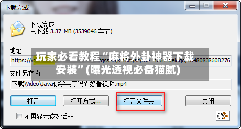 玩家必看教程“麻将外卦神器下载安装”(曝光透视必备猫腻)-第2张图片