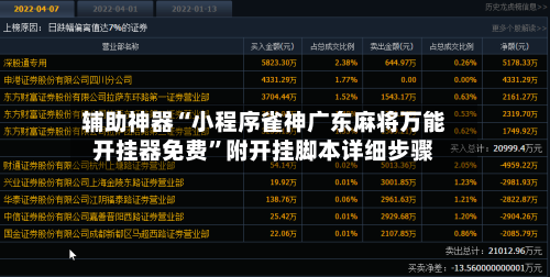 辅助神器“小程序雀神广东麻将万能开挂器免费”附开挂脚本详细步骤