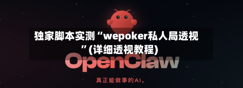 独家脚本实测“wepoker私人局透视	”(详细透视教程)-第1张图片