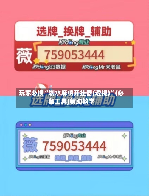 玩家必搜“划水麻将开挂器(透视)”(必备工具)辅助教学