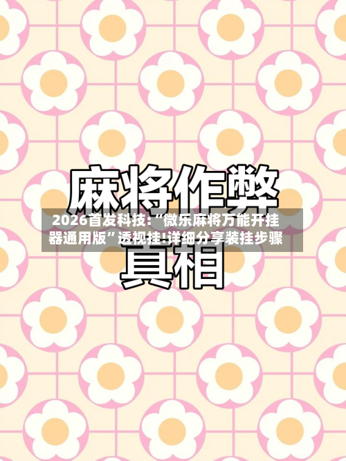 2026首发科技:“微乐麻将万能开挂器通用版	”透视挂!详细分享装挂步骤-第2张图片