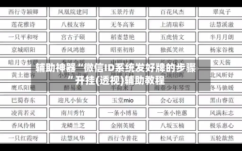 辅助神器“微信ID系统发好牌的步骤	”开挂(透视)辅助教程-第2张图片