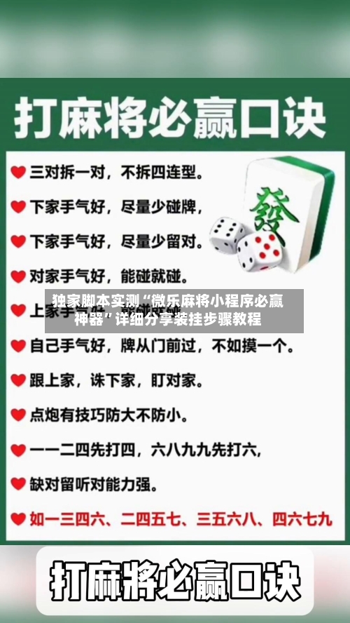 独家脚本实测“微乐麻将小程序必赢神器	”详细分享装挂步骤教程-第2张图片