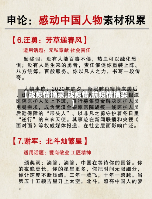 【战疫情摘录,战疫情,抗疫情摘要】-第2张图片