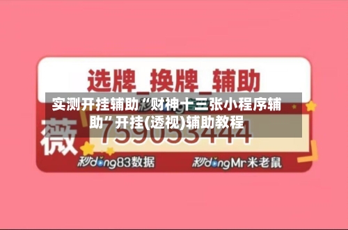 实测开挂辅助“财神十三张小程序辅助”开挂(透视)辅助教程-第1张图片
